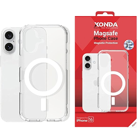 جراب إكسوندا الشفاف مع ماج سيف لهاتف آيفون 16، أبيض، سيليكون جراب إكسوندا الشفاف مع ماج سيف لهاتف آيفون 16، أبيض، سيليكون